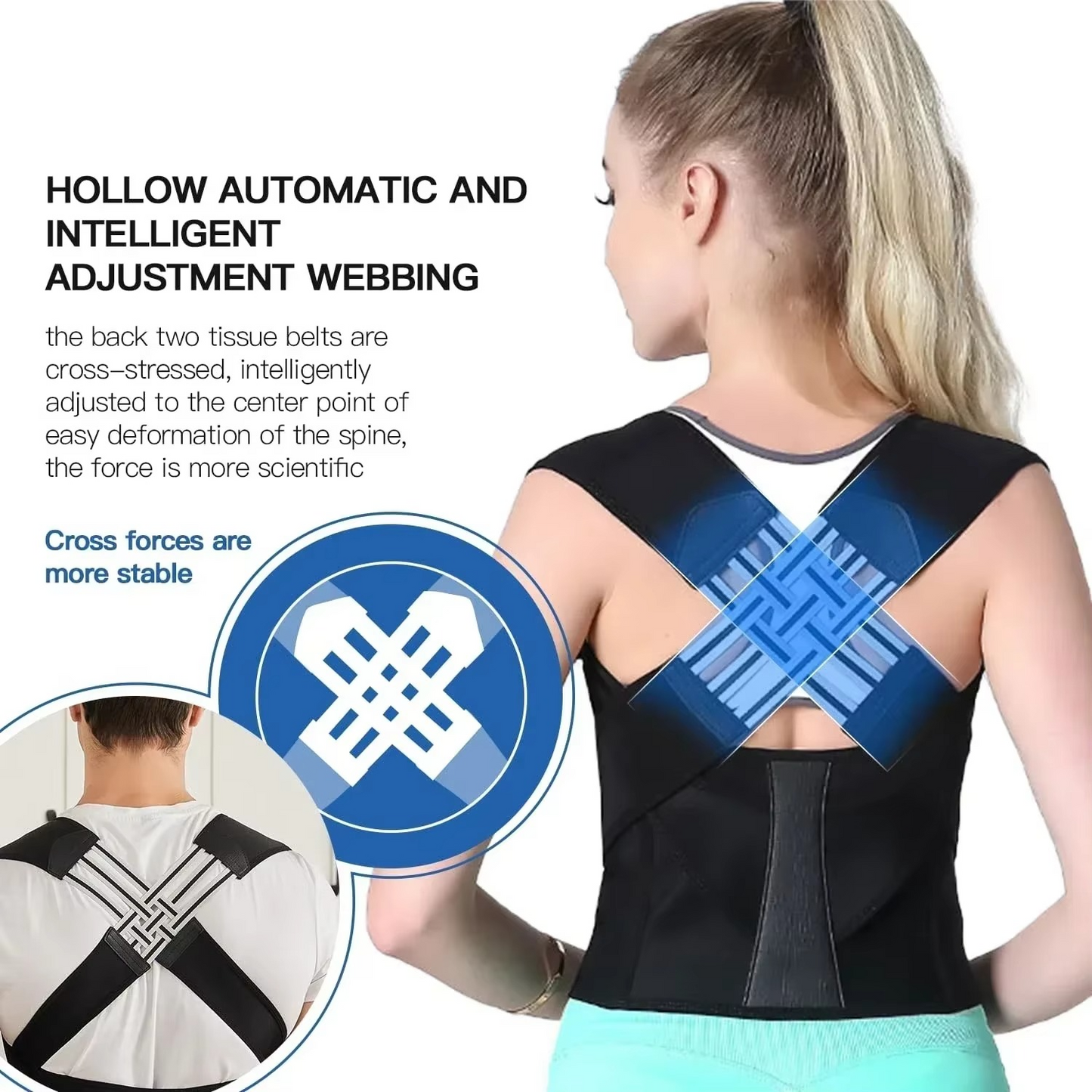 Ceinture correctrice de posture pour le dos et les épaules unisexe