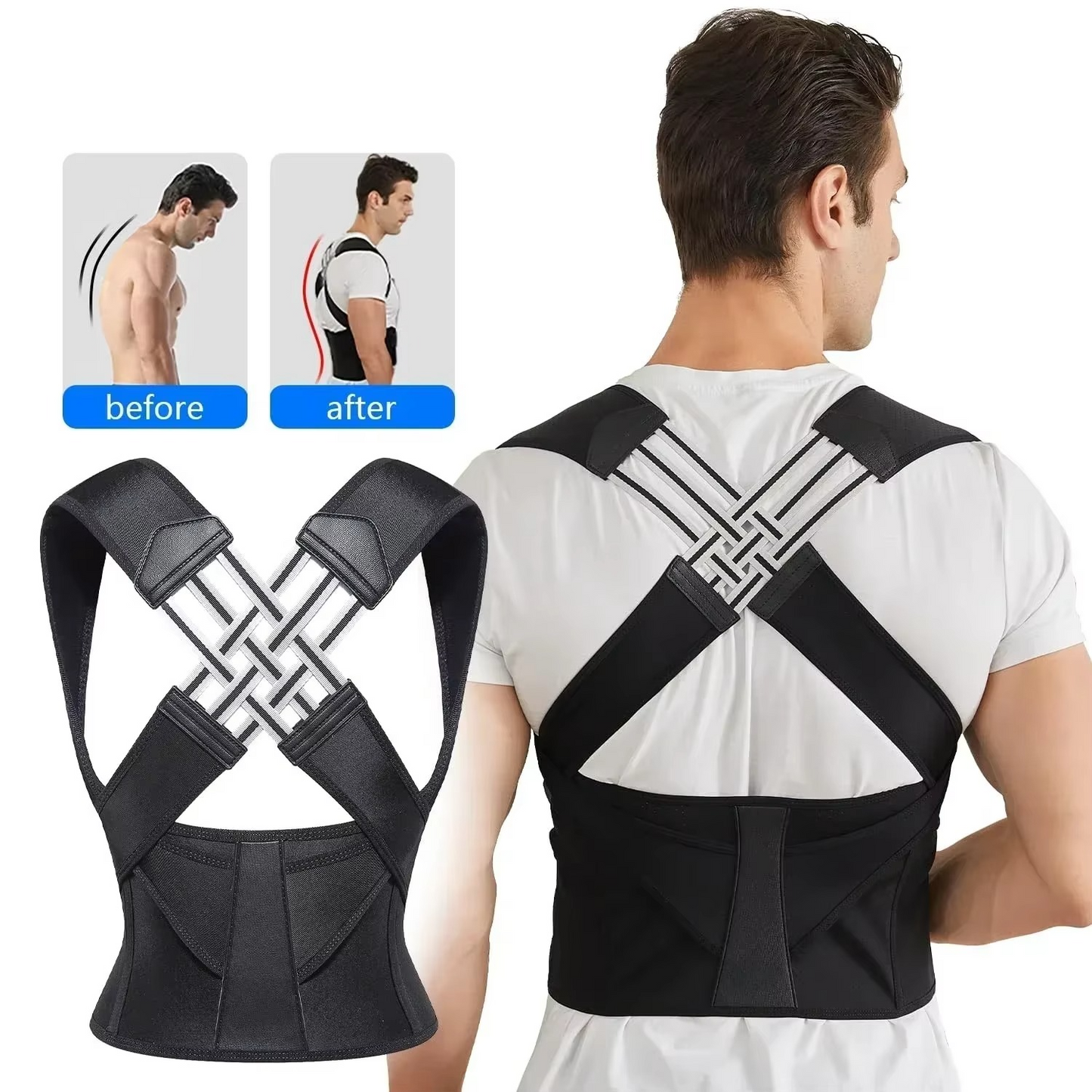 Ceinture correctrice de posture pour le dos et les épaules unisexe